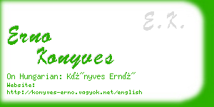 erno konyves business card